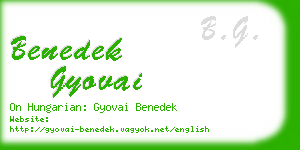 benedek gyovai business card